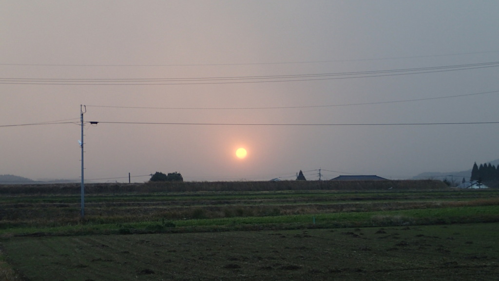 2014年最後の日没です。