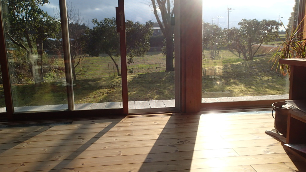 暑いので引き戸を開けました。